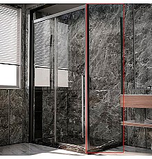 Душевая стенка Veconi Premium Trento SP-30GR 90 SP30-GR-90-01-C4 профиль Брашированный графит стекло прозрачное