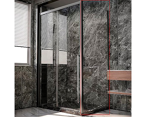 Душевая стенка Veconi Premium Trento SP-30GR 90 SP30-GR-90-01-C4 профиль Брашированный графит стекло прозрачное