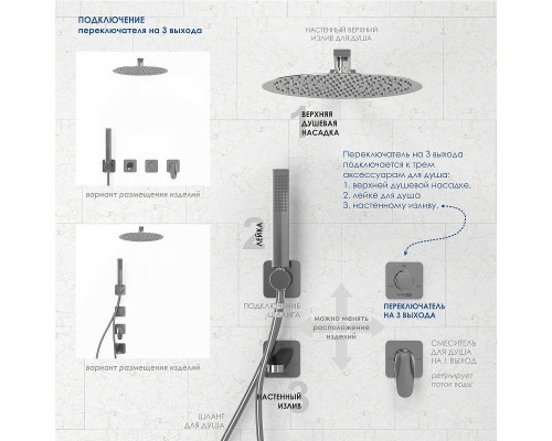 Переключатель потоков WasserKRAFT Tauber A297 Никель