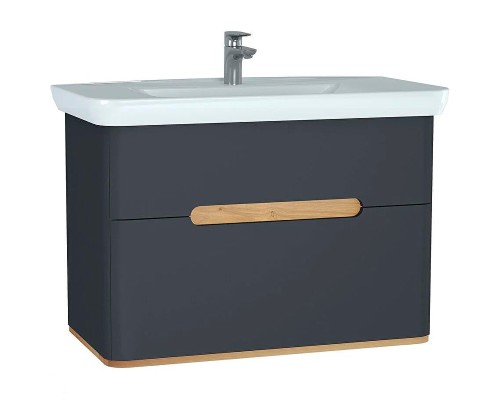 Тумба с раковиной Vitra Sento 100 60838 подвесная Антрацит матовый