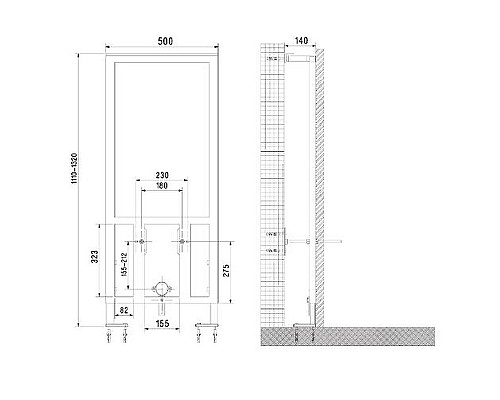Инсталляция Vitra Frame 880-5800 для биде Синяя