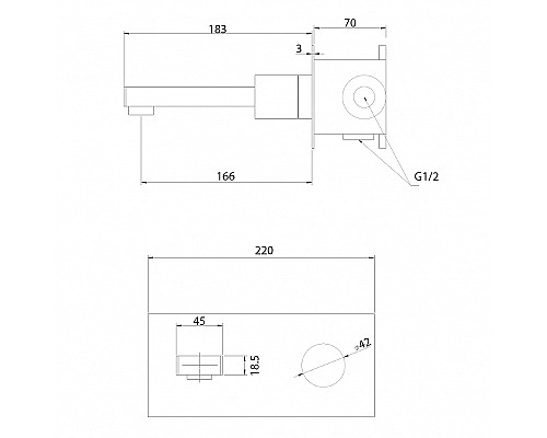 Смеситель для раковины Abber Rund AF8712B Черный матовый
