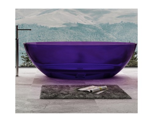 Ванна из полиэфирной смолы Abber Kristall 180х85 AT9702Amethyst Фиолетовая без гидромассажа