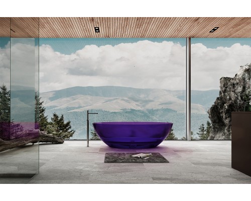 Ванна из полиэфирной смолы Abber Kristall 180х85 AT9702Amethyst Фиолетовая без гидромассажа