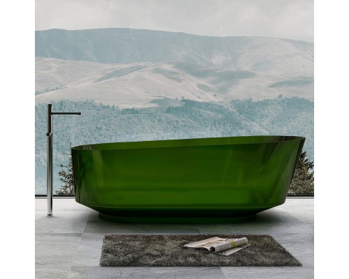 Ванна из полиэфирной смолы Abber Kristall 170х80 AT9706Emerald Зеленая без гидромассажа