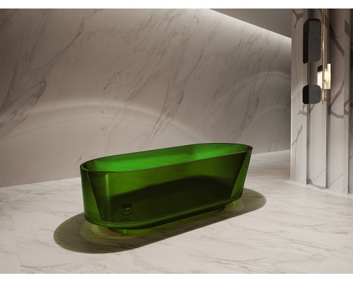 Ванна из полиэфирной смолы Abber Kristall 170х80 AT9706Emerald Зеленая без гидромассажа