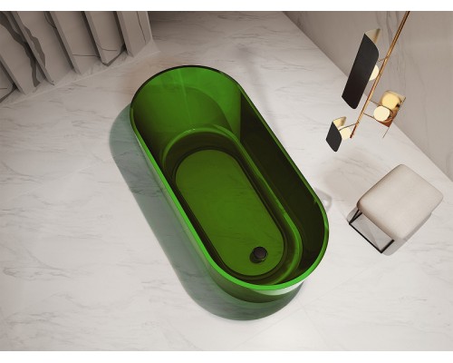 Ванна из полиэфирной смолы Abber Kristall 170х80 AT9706Emerald Зеленая без гидромассажа