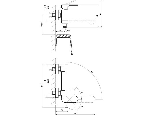 Смеситель для ванны Ravak Chrome CR 022.20BL X070431 Черный матовый