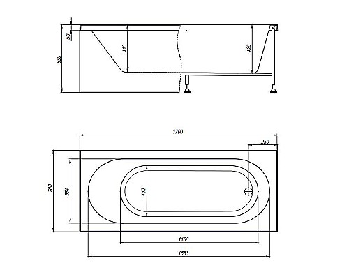 Акриловая ванна Timo Roha 170x70 ROHA1770 без гидромассажа