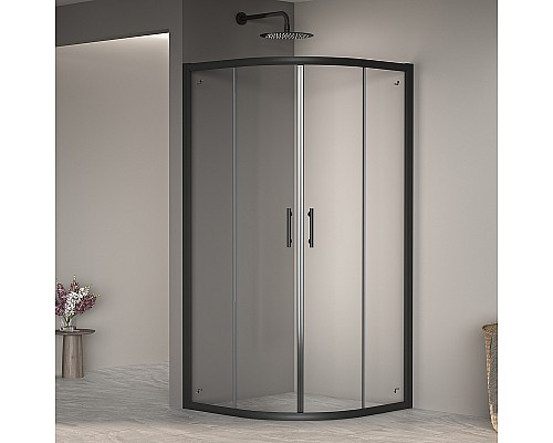 Душевой уголок RGW Passage PA-51B 100x100 02085100-14 профиль Черный стекло прозрачное