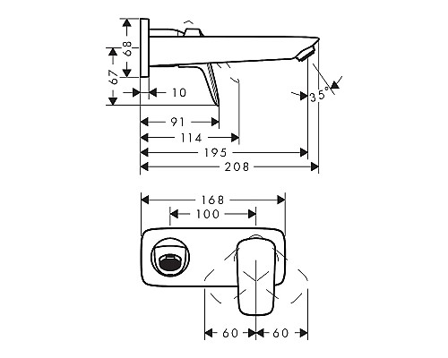 Смеситель для раковины Hansgrohe Logis 71220670 Черный матовый
