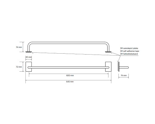 Полотенцедержатель Bemeta Easy 163104045 Нержавеющая сталь матовая