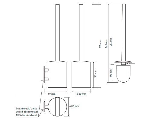 Ершик для унитаза Bemeta Easy 163113060 Черный матовый