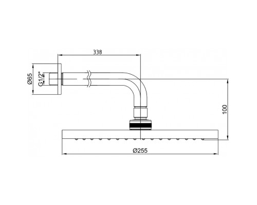 Верхний душ E.C.A. Myra 102145034C1EX Черный матовый