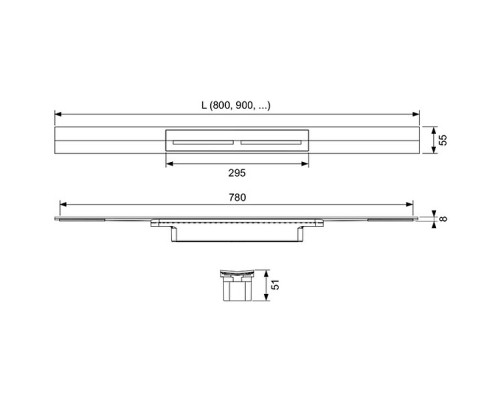 Душевой лоток Tece Drainprofile 160 671600 с решеткой Хром матовой