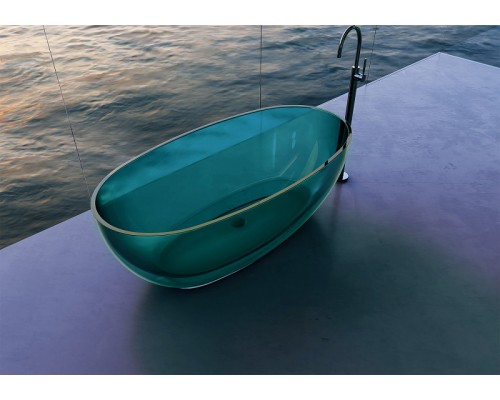 Ванна из полиэфирной смолы Abber Kristall 170х75 AT9703Aquamarin Бирюзовая без гидромассажа