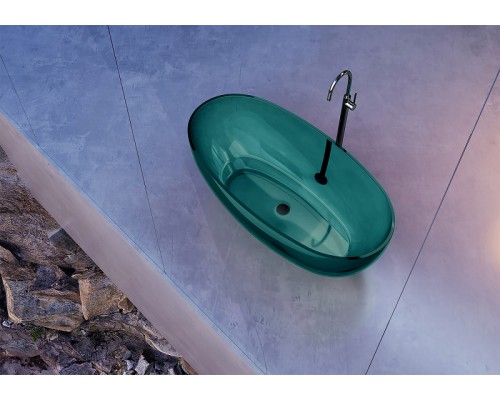 Ванна из полиэфирной смолы Abber Kristall 170х75 AT9703Aquamarin Бирюзовая без гидромассажа