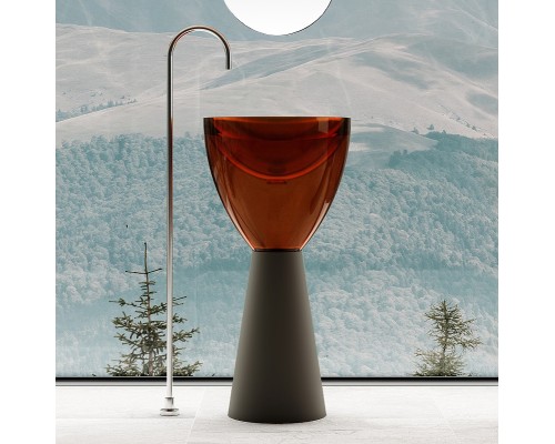 Раковина Abber Kristall 45 AT2703Black-Opal Черная Коричневая