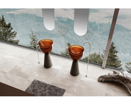 Раковина Abber Kristall 45 AT2703Black-Opal Черная Коричневая