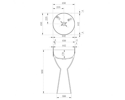 Раковина Abber Kristall 45 AT2703Black-Opal Черная Коричневая