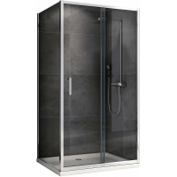 Душевой уголок Abber Schwarzer Diamant 120x50 профиль Хром стекло прозрачное