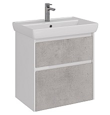 Тумба под раковину Lemark Combi 70 LM03C70T-Beton подвесная Бетон Белый глянец