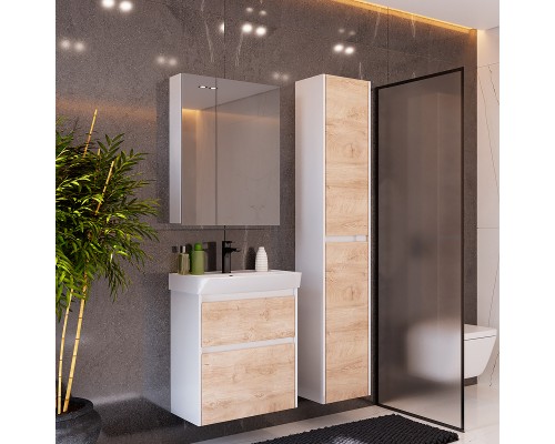 Зеркальный шкаф Lemark Universal 60 Белый глянец