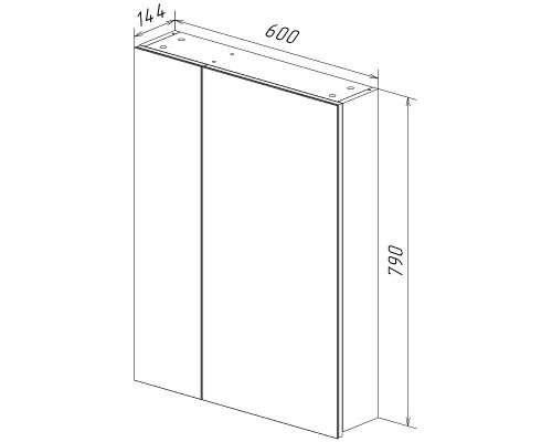 Зеркальный шкаф Lemark Universal 60 Белый глянец