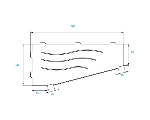 Металлическая полка RGW MT-11B R 49279911-04R угловая Черная