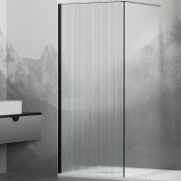 Душевая перегородка RGW Walk In WA-08B 110 06100811-154 профиль Черный стекло ребристое