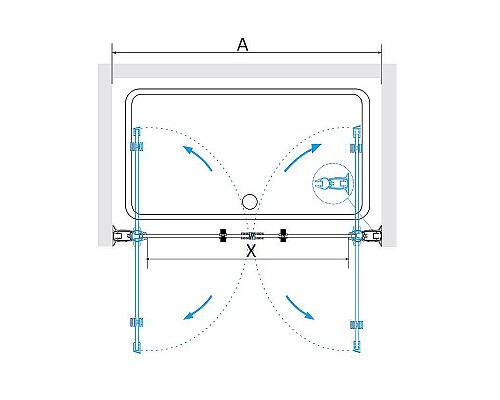 Душевая дверь RGW Passage PA-104B 100 060810410-14 профиль Черный стекло прозрачное