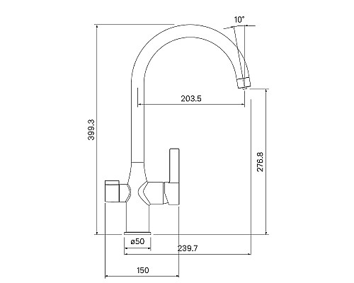 Смеситель для кухни Iddis Pure PURBLFJi05 Черный матовый