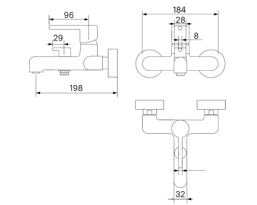Смеситель для ванны Iddis Aiger AIGSB00i02WA Хром