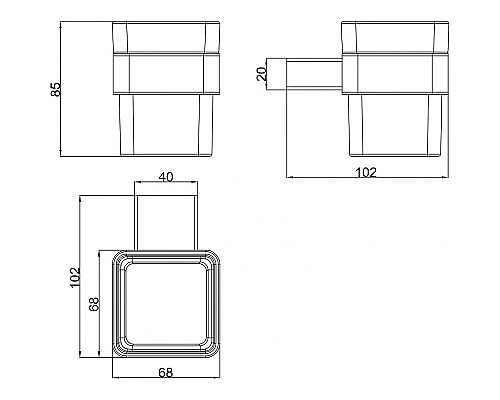 Стакан для зубных щеток Milacio Ultra MCU.951.SS Нержавеющая сталь