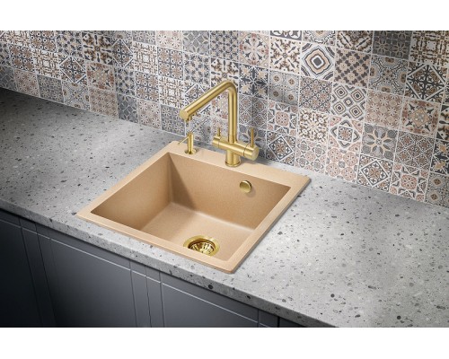 Смеситель для кухни Milacio Ultra Золото брашированное