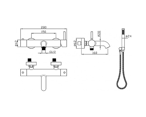 Смеситель для душа Milacio Ultra MCU.350.SS Нержавеющая сталь