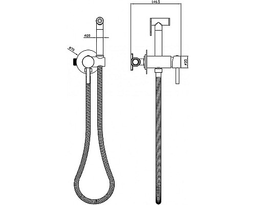 Гигиенический душ со смесителем Milacio Ultra MCU.850.MB Черный матовый