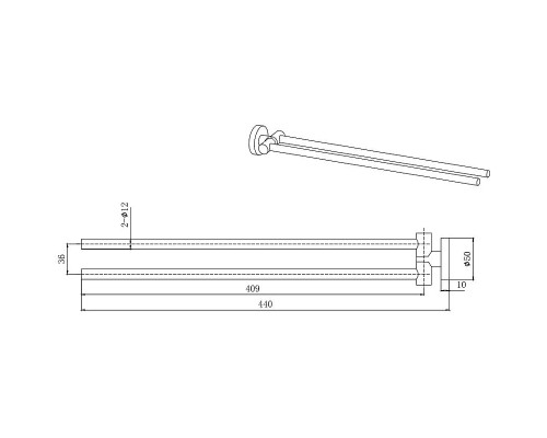 Полотенцедержатель Aquatek AQ4013CR поворотный Хром