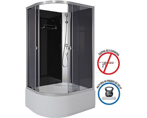 Душевая кабина Niagara Eco 110x80 R E110/80/40R/TN/BK без гидромассажа