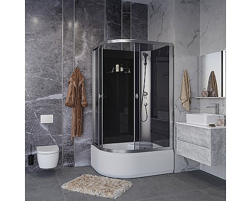 Душевая кабина Niagara Eco 110x80 R E110/80/40R/TN/BK без гидромассажа