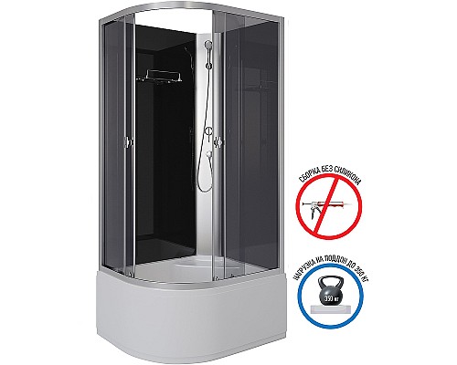 Душевая кабина Niagara Eco 90x70 R E90/70/40R/TN/BK без гидромассажа