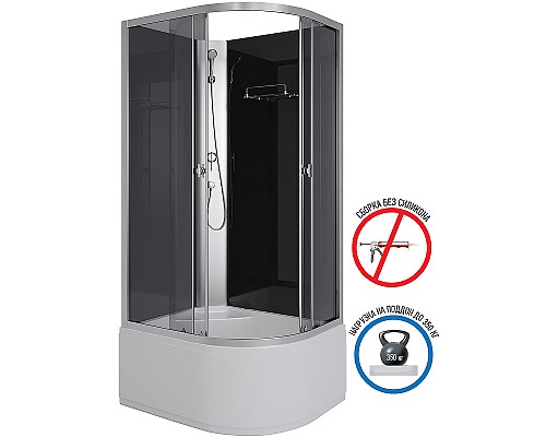 Душевая кабина Niagara Eco 90x80 L E90/80/40L/TN/BK без гидромассажа