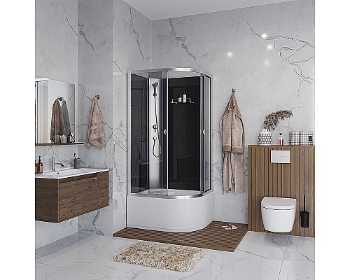 Душевая кабина Niagara Eco 90x80 L E90/80/40L/TN/BK без гидромассажа