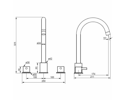 Смеситель для раковины Damixa Scandinavian Pure 360200300 Черный матовый