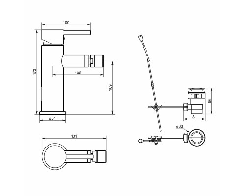 Смеситель для биде Damixa Scandinavian Pure 360240000 Хром