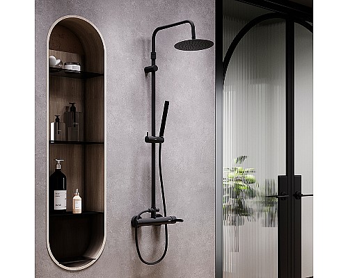 Душевая система Damixa Scandinavian Pure 936710300 Черная матовая