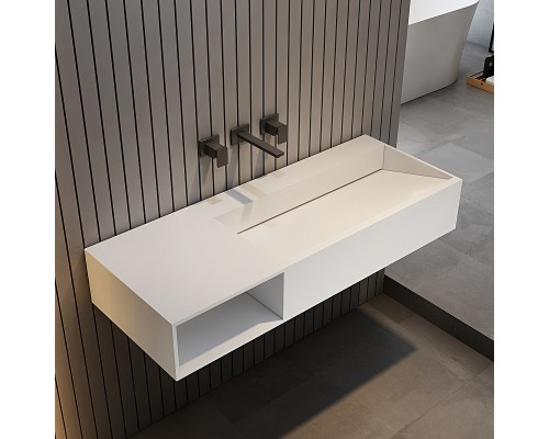 Раковина Abber Stein 120 L AS2640-1.2 L Белая матовая