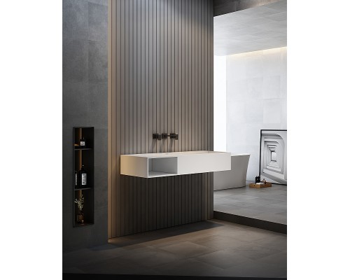 Раковина Abber Stein 120 L AS2640-1.2 L Белая матовая