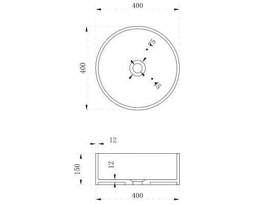 Раковина-чаша Abber Stein 40 AS2612 Белая матовая