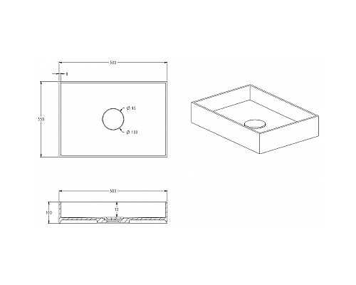 Раковина-чаша Abber Stein 50 AS2621 Белая матовая
